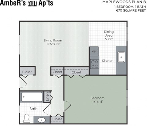 1 bedroom floor plan layout